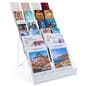 This white magazine rack has 6 rows