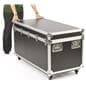 Storage case with wheels is portable