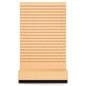 L-shaped slatwall panel display measures 80 inches tall 