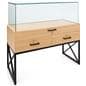 Glass display case with drawers with powder coated steel