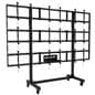Portable video wall cart with a max capacity of 900 pounds