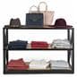 french industrial console shelf is open on all sides