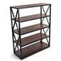 eye-catching wood and metal display shelving