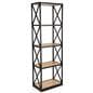 Industrial rustic 5-tier shelving unit with natural stain