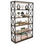 Rustic ironworker industrial shelves with natural stain