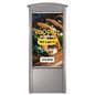 Outdoor digital signage display showcasing a graphic promotional ad for a restaurant 
