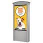 Outdoor digital signage display exhibiting an advertising for a dog adoption shelter