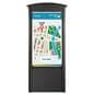 Outdoor digital kiosk showcasing an interactive wayfinding experience 
