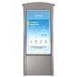 Outdoor digital kiosk exhibiting an interactive weather application