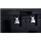 Frame for illuminated pop up backdrop with locking container