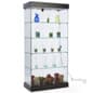36"w Display Case with 4 Fixed Shelves, Wheels, Frameless, Ships Unassembled - Black