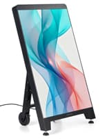 38" Outdoor LED Digital A-Frame, Weather Resistant, NovaStar, Key Locking Wheels Digital sidewalk sign with a 100,000 hour life span