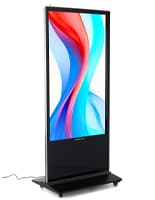 43"-65" Touch Screen Digital Poster, 10pt IR Touch, Android 11 OS, Caster Wheels Advertising multimedia kiosk with built-in speakers