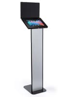 iPad Pro 12.9" and Surface Pro 3, 4, 5 or 6 Fits Customizable Tablet Info Kiosk Black and silver customizable tablet info kiosk for iPad Pro 12.9" and Surface Pro 3, 4, 5 or 6