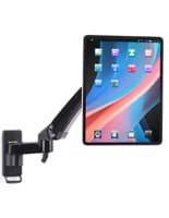 Magnetic Tablet Wall Mount with Cable Lock, Universal Compatibility – Black or Silver Articulating arm tablet mount with built-in lever
