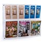 Wall Mounted Acrylic Literature Rack, w/ Adjustable Pockets - Multiple Sizes