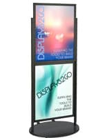 Black Dual 22 x 28 Mobile Poster Display with Anti-Glare Lenses Black Dual 22 x 28 Mobile Poster Display with PVC Backer
