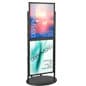 22" x 28" Floor Standing Poster Holder, 2-Tiered, Wheeled Base, Double-Sided