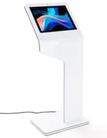 15" Touch Screen Digital Kiosk with Camera, 10pt PCAP Touch, Media Player - White Touch screen interactive kiosk with camera is made of aluminum and steel construction