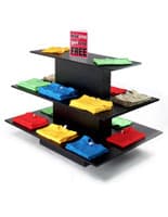 Retail Display Table: 3 Tiered, Black Melamine retail display table