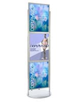 Silver Triple 22 x 28 Mobile Graphic Stand Great for Museums Silver Triple 22 x 28 Mobile Graphic Stand, Top Load Insert