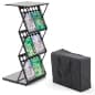 40” Tall Portable Counter with 3 Double Wide Literature Pockets - Black