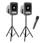 Anchor Audio PA System, Two Speakers, Two Stands, One Wireless Microphone - Black