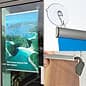 24-inch Banner Rails with 4 Suction Cups for Windows, Snap Open - Silver