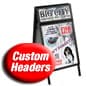 22 x 28 Sidewalk Sign for Posters, Snap Open, Headers, 2 Sided - Silver or Black