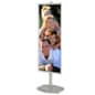 Floor Standing Poster Holder, Snap Frame, Single-Sided - Silver