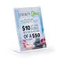 8.5" x 11" Acrylic Countertop Sign Holder, Side Insert, Slant Back Design - Clear