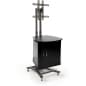 TV Stand with Locking Cabinet, Fits Monitors 32”-70”, Landscape - Black