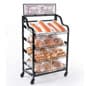 Bakery Display Rack w/ Wheels, Adjustable Shelves and Header - Black