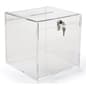 12 x 12 Acrylic Ballot Box with Lock & 8.5 x 11 Sign Holder - Clear