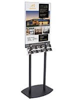 Black Poster Stand with Business Card Rack is a Versatile Way to Promote and Distribute Your Information Black Poster Stand with Business Card Rack Made of Acrylic