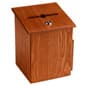 Wooden Ballot Box w/ Side Pocket, Pen & Lock, Wall or Countertop - Oak