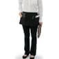 11" Long Waist Apron, Short Square, 3 Pockets, Waist Ties – Black