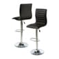 Adjustable Stool w/ Leatherette Seat, 360° Swivel, Backrest, Set of 2 - Black