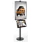 Floor Standing Poster Holder with Literature Tray, Round Base