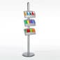 3-Tiered Brochure Floor Stands, Height Adjustable Trays for 4" Pamphlets