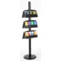 3-Tiered Brochure Floor Stands, Height Adjustable Trays for 4" Pamphlets
