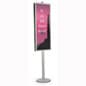 Floor Standing Poster Holder, Snap Frames, Double-Sided - Silver