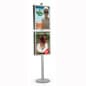 Floor Standing Poster Holder, 4 Snap Frames, Double-Sided - Silver