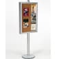 24 x 36 Enclosed Cork Board, Double-Sided, Hinged, Cork Surface, 6-Foot - Silver