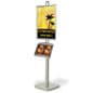 Floor Standing Poster Holder with Literature Tray, Square Base