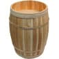 18-inch Wooden Barrel Dump Bin for Floor, False Bottom - Natural