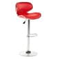 Adjustable Stool w/ Leatherette Seat, 360 Degree Swivel, Backrest, Footrest - Red