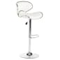 Adjustable Height Stool w/ Leatherette Seat, 360 Degree Swivel, Backrest - White
