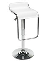 Adjustable Stool w/ Leatherette Seat, 360° Swivel, Backrest, Set of 2 - White