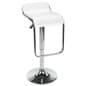 Adjustable Stool w/ Leatherette Seat, 360 Degree Swivel, Lip Back, Footrest - White